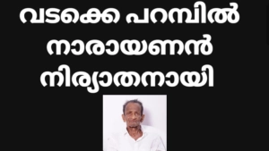 മേപ്പയ്യൂർ ഗ്രാമ പഞ്ചായത്ത് പ്രസിഡണ്ട്‌ നിബിതയുടെ ഭർതൃപിതാവ്   വടക്കേ പറമ്പിൽ നാരായണൻ നിര്യാതനായി